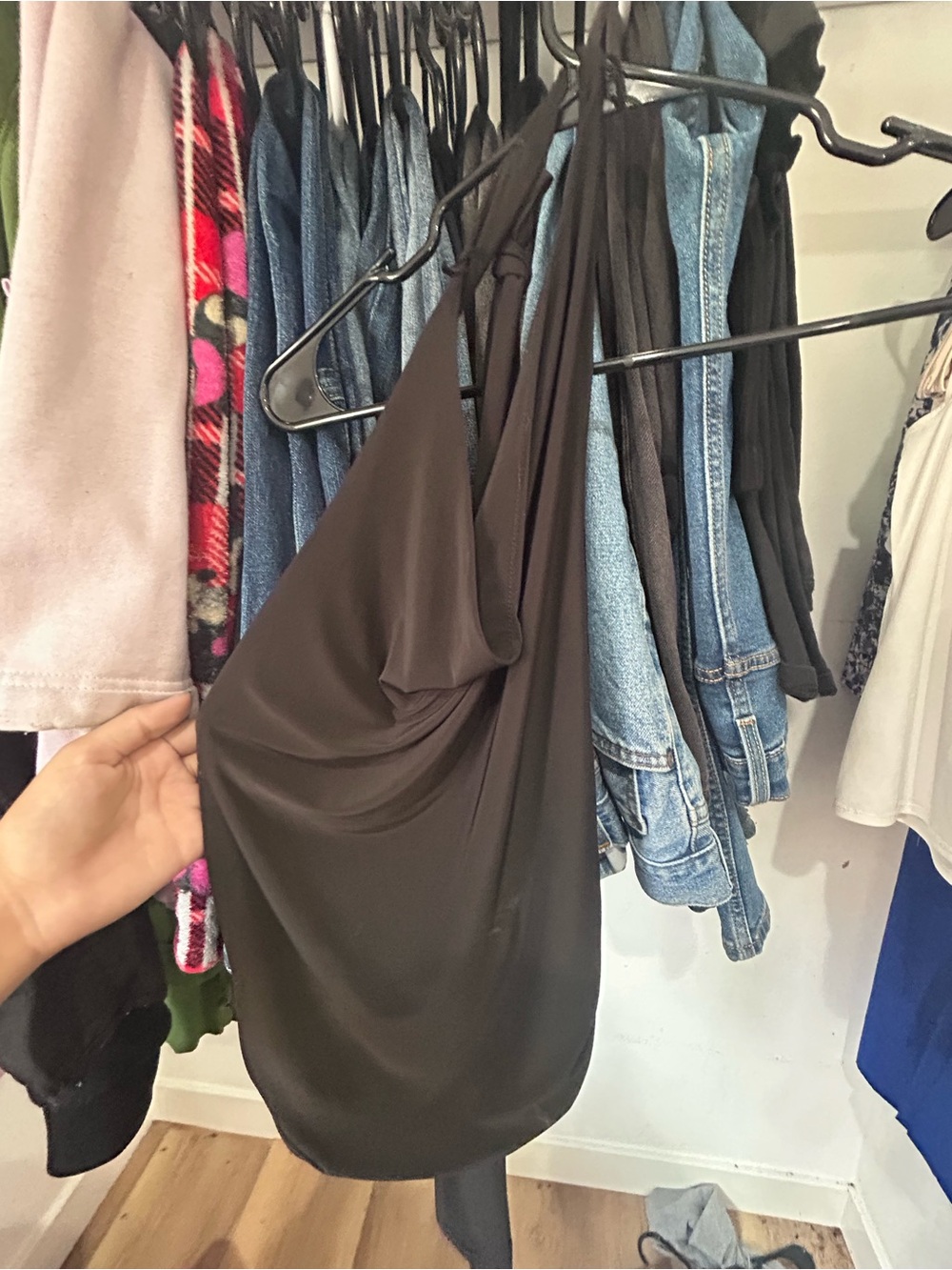 Women's Black One-Shoulder Draped Dress